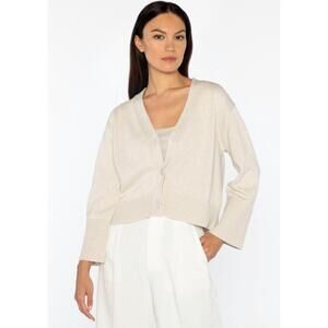 NEW KINROSS wide sleeve cardigan in beige